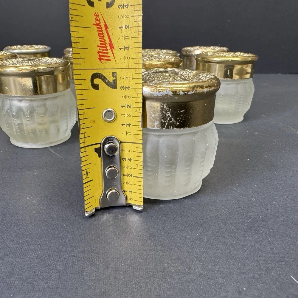 VTG 1970's Estee Lauder Re-Nutriv Sheer Shell Frosted Jar Gold Top Lot Empty SM